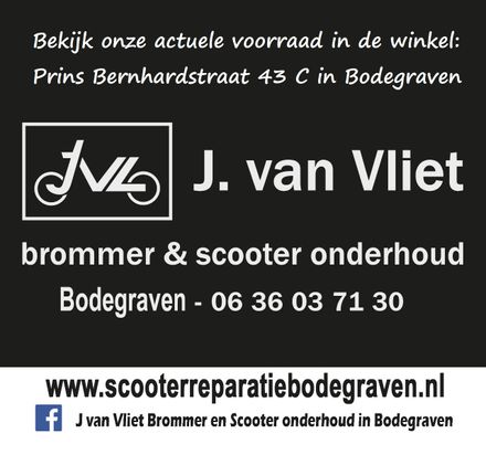 Bekijk de actuele voorraad scooters in de winkel van J van Vliet in Bodegraven